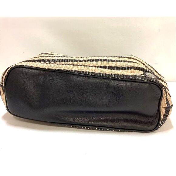 Vince Camuto Harlo Leather Striped Woven Travel Tote Bag - Picture 5 of 6